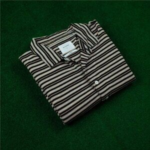 Billy Reid Standard Polo Black/Cream Striped